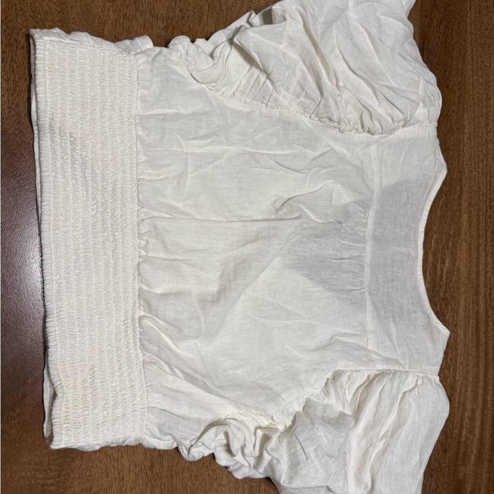 Free People Cream Linen Top - Picture 3 of 3